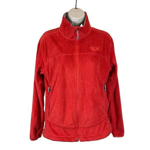 Mountain Hardwear women’s orange fleece zip up jacket medium fuzzy soft